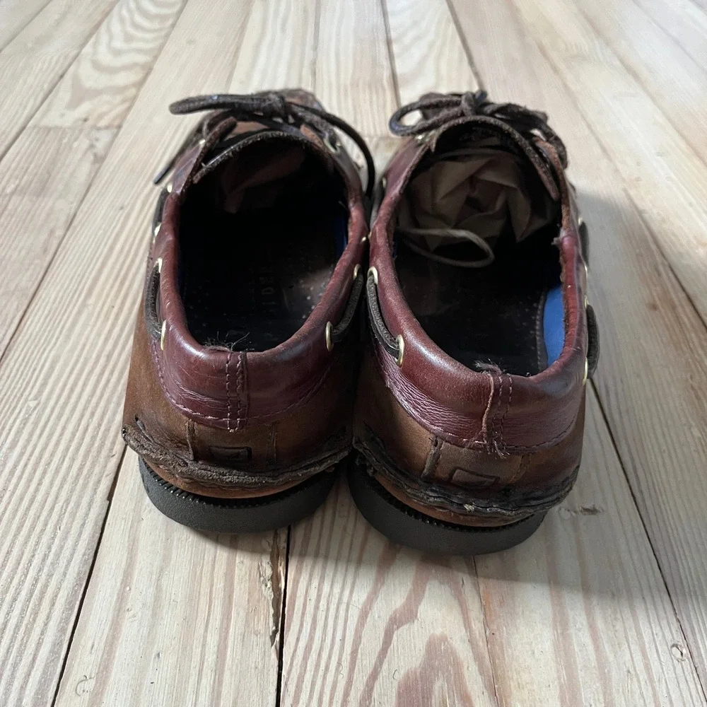 Sperry Top-Sider Boat Shoes Mens 8M Brown Leather Authentic Original 0195412